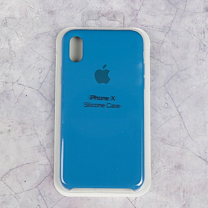 Чехол Apple Silicone Case для iPhone X, голубой