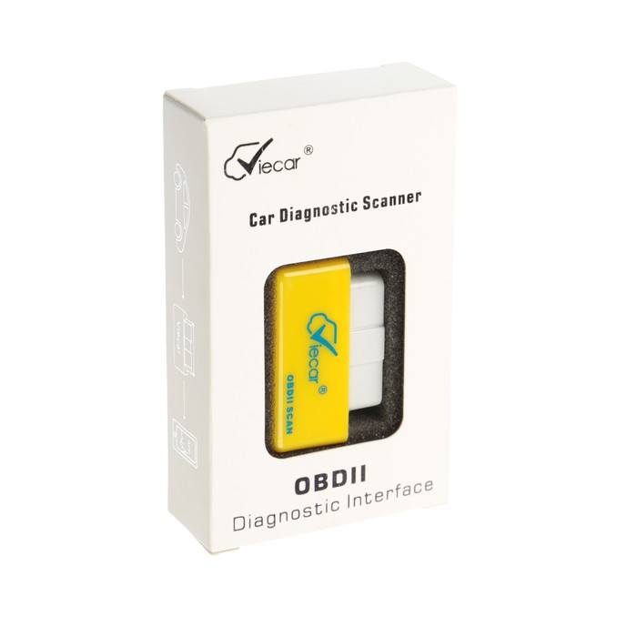 Адаптер для диагностики авто ОВD II, Bluetooth, мини, желтый