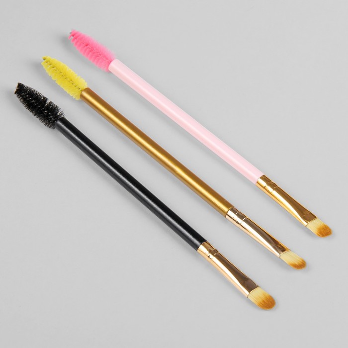 Кисть для макияжа/бровей и ресниц, двусторонняя, цвет чёрный