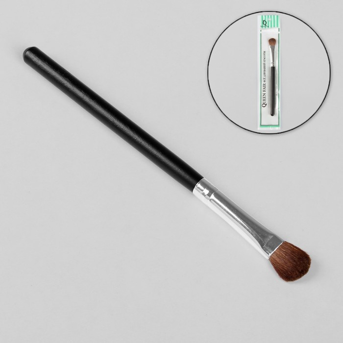 Кисть для макияжа универсальная, скруглённая, натуральный волос, цвет чёрный