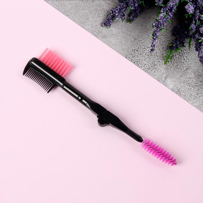 Кисть для макияжа/бровей и ресниц, двусторонняя, складная