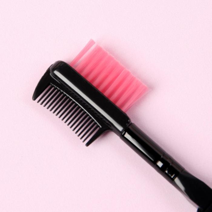 Кисть для макияжа/бровей и ресниц, двусторонняя, складная