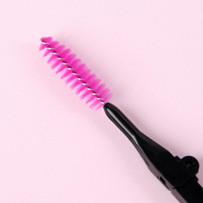 Кисть для макияжа/бровей и ресниц, двусторонняя, складная