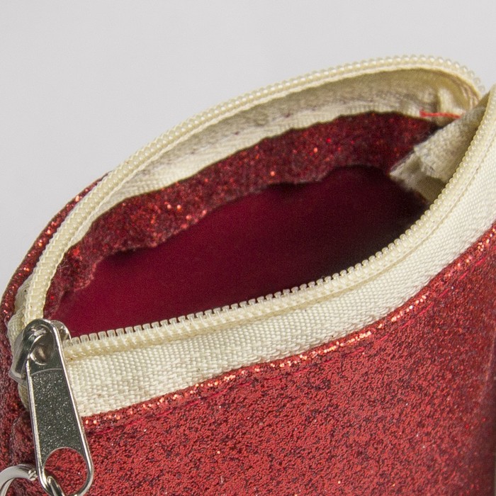 Кошелёк детский "Блеск", отдел на молнии, с кольцом, цвет красный