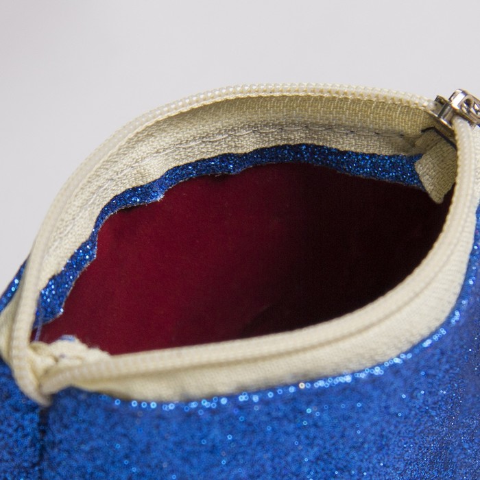 Кошелёк детский "Блеск", отдел на молнии, с кольцом, цвет синий