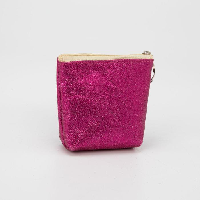 Кошелёк детский "Блеск", отдел на молнии, с кольцом, цвет малиновый
