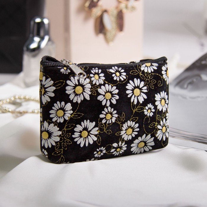 Кошелёк женский, отдел на молнии, цвет чёрный/белый