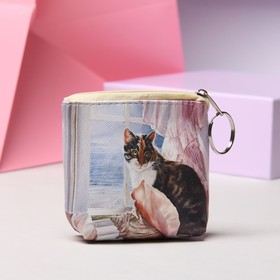 

Кошелёк, отдел на молнии, с кольцом, цвет розовый/голубой