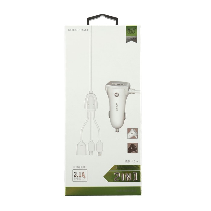 Зарядное устройство IPHONE, MicroUSB, USB, белый