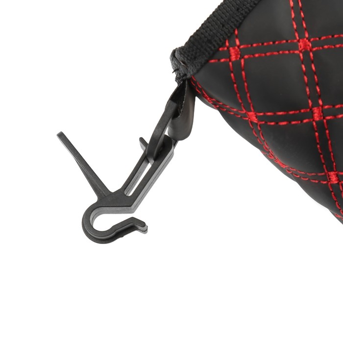 Карман в воздуховод, черный красная строчка