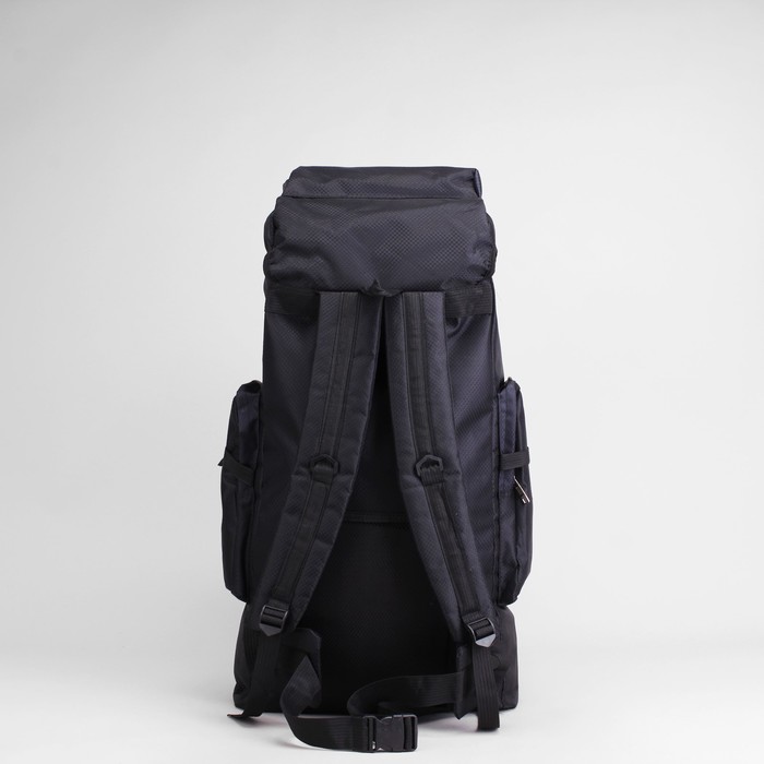 Рюкзак турист Пикник, 38*20*70, отд на шнурке, 5 н/карманов, чёрный/т-синий