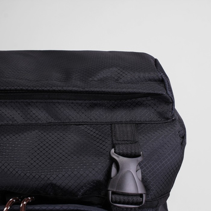 Рюкзак турист Пикник, 38*20*70, отд на шнурке, 5 н/карманов, чёрный/т-синий