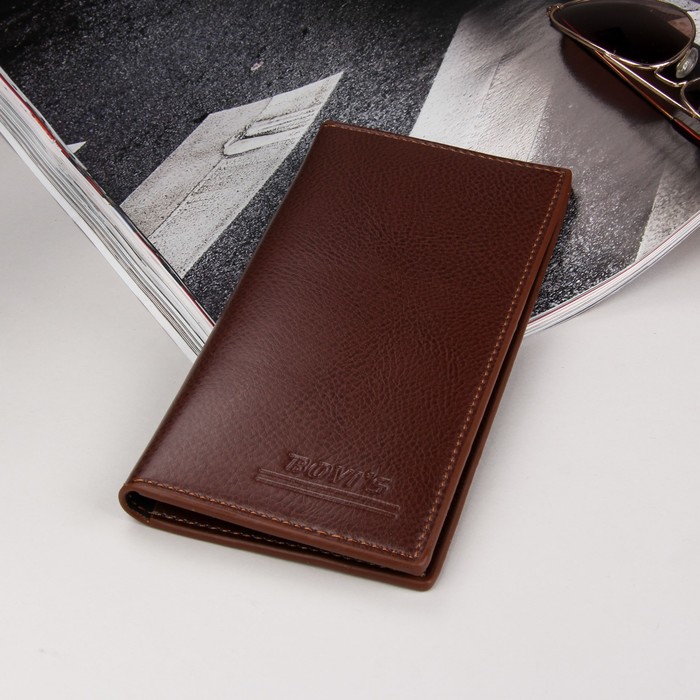 Кошелёк мужской, 2 отдела, для карт, для монет, цвет коричневый
