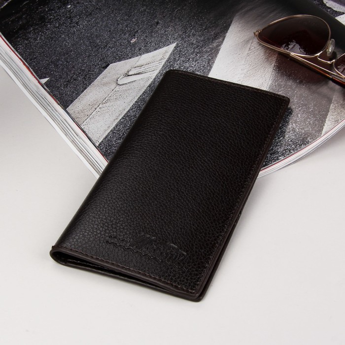 Кошелёк мужской, 2 отдела, для карт, для монет, цвет коричневый