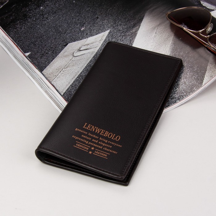 Кошелёк мужской, 2 отдела, для карт, для монет, цвет чёрный