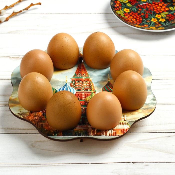 Подставка пасхальная на 8 яиц "ХВ" храм Василия Блаженного