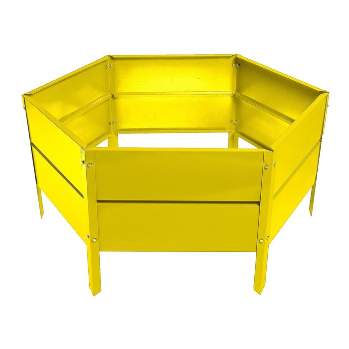 Клумба оцинкованная, d=140 см, h=34 см, жёлтая