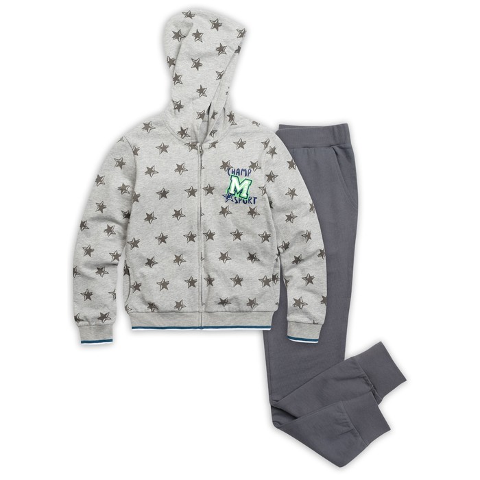 Комплект для мальчика (куртка, брюки), рост 134 см, цвет серый