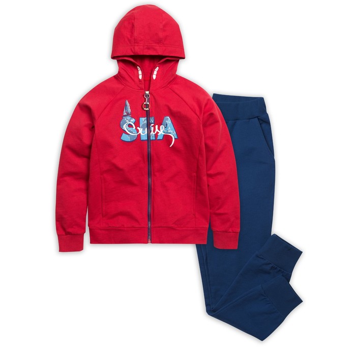 Комплект для мальчика (куртка, брюки), рост 128 см, цвет красный