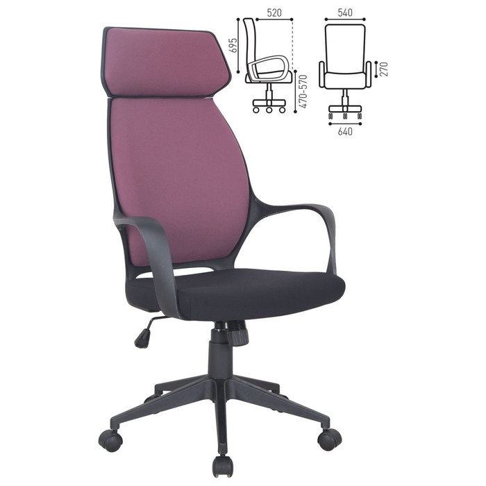 Кресло офисное BRABIX Galaxy EX-519, чёрная/терракотовая ткань