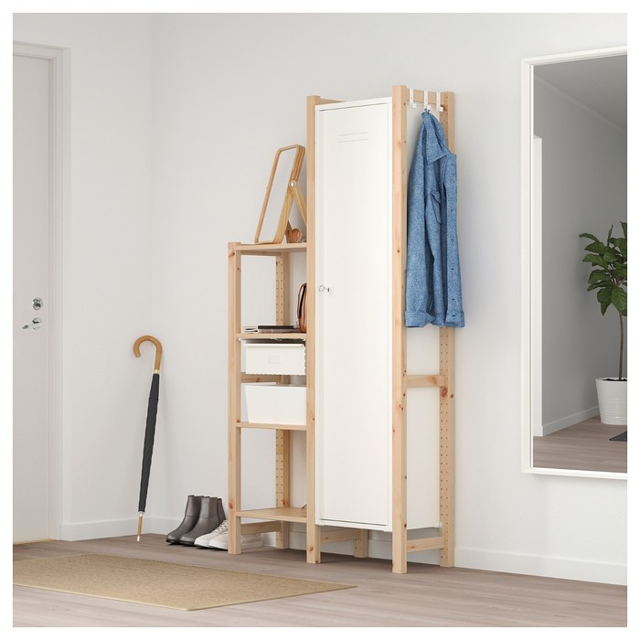 Шкаф с дверью ИВАР, 40х30х160 см, белый