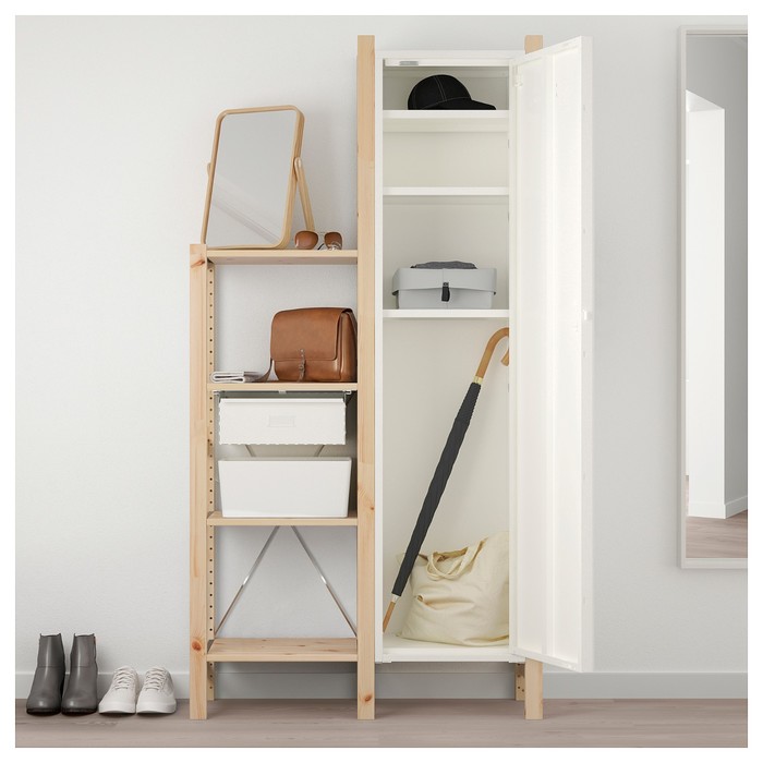 Шкаф с дверью ИВАР, 40х30х160 см, белый