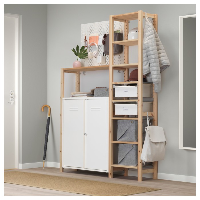 Шкаф с дверями ИВАР, 80х30х83 см, белый