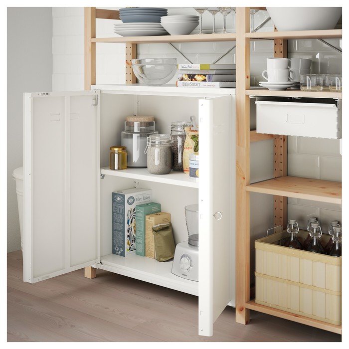 Шкаф с дверями ИВАР, 80х30х83 см, белый