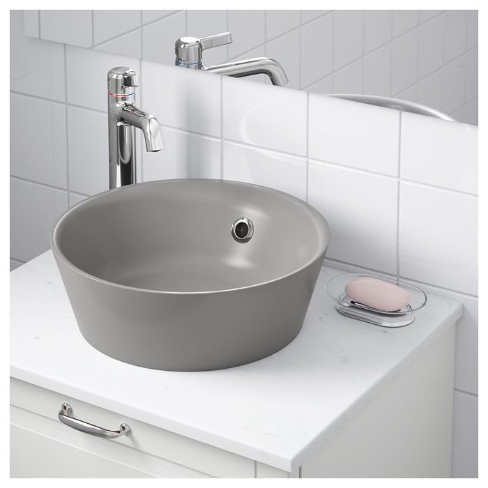 Накладная раковина КАТТЕВИК, 40х15 см, серый