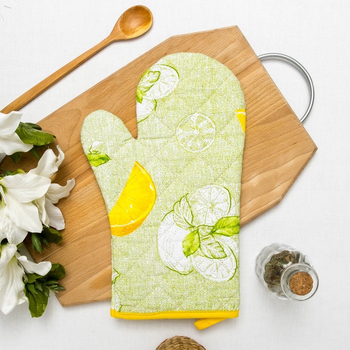 Прихватка-Рукавица Романтика "Лимонный сад" 18х28