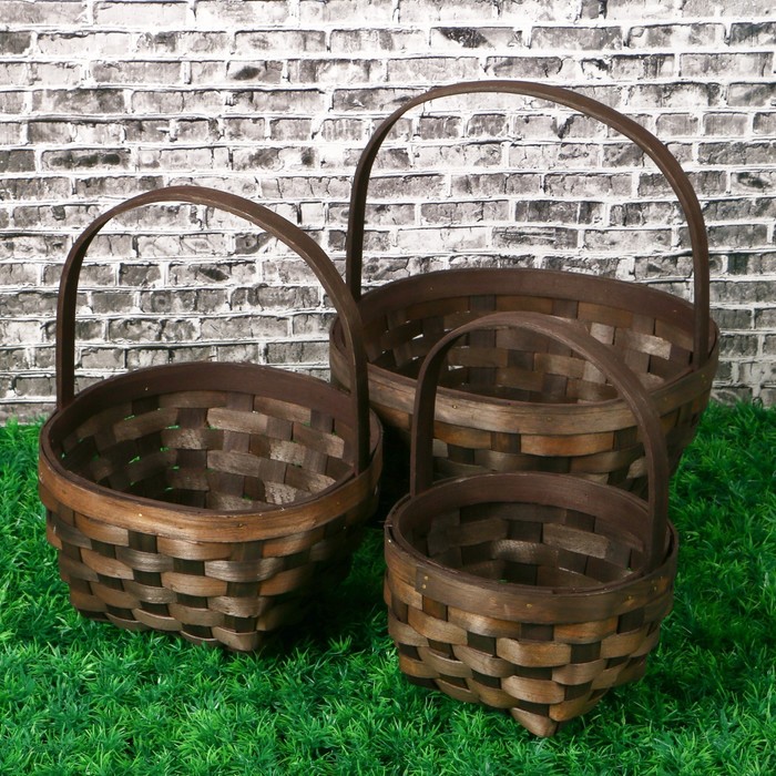 Набор корзин плетеных, 3 шт