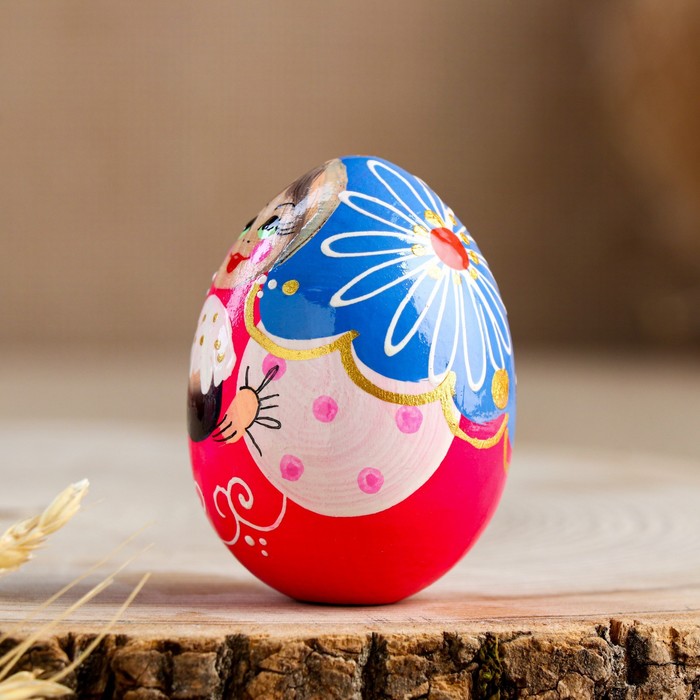 Яйцо «Матрёшка с куличом, 7 см, микс