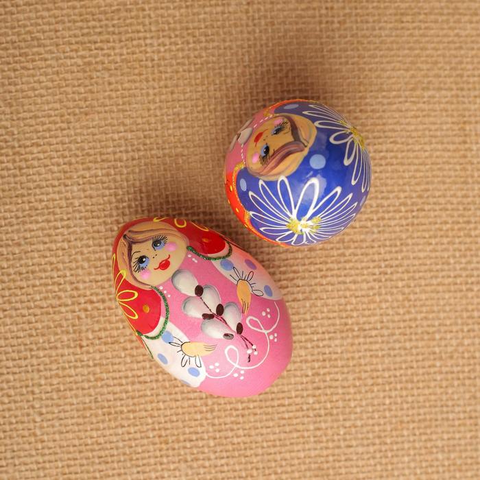 Яйцо «Матрёшка с вербой, 7 см, микс