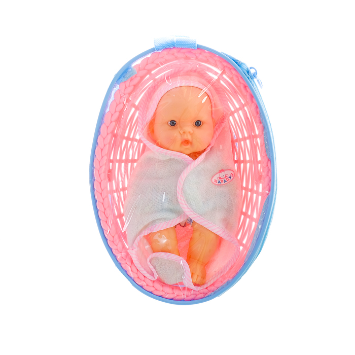Пупс в корзинке-переноске, 20 см