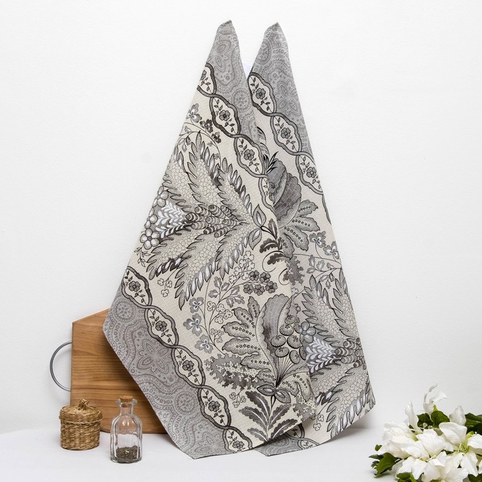 Комплект вафельных полотенец Романтика "Серебряный век" 50х70 см (2шт),170 г/м2,хл100%