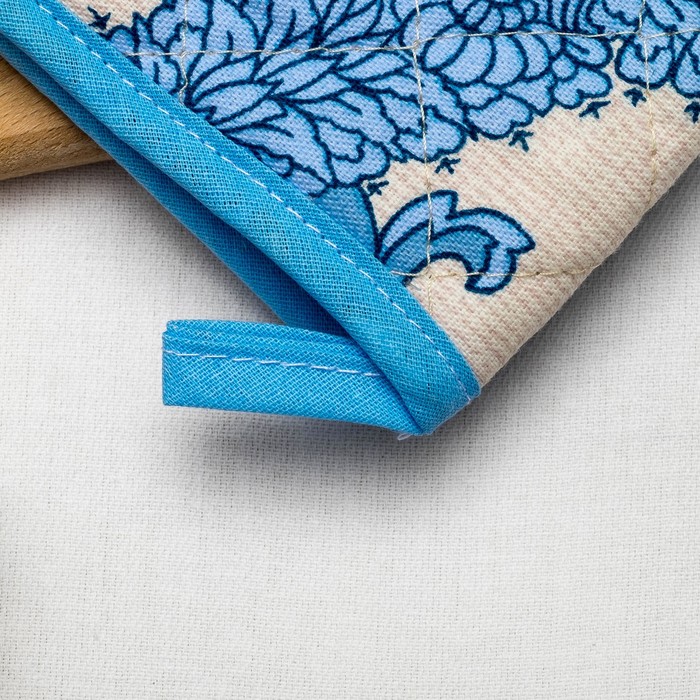 Комплект Романтика "Птица дивная"(рукавичка 18х28,прихв. 18х18)рогожка 190 г/м2 хл100%