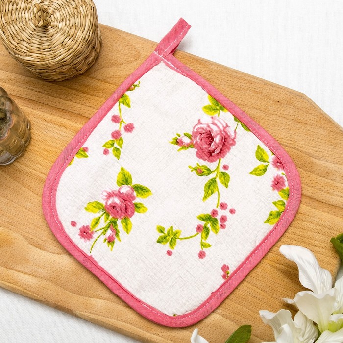 Прихватка «Романтика: Английский сад, 18 × 18 см