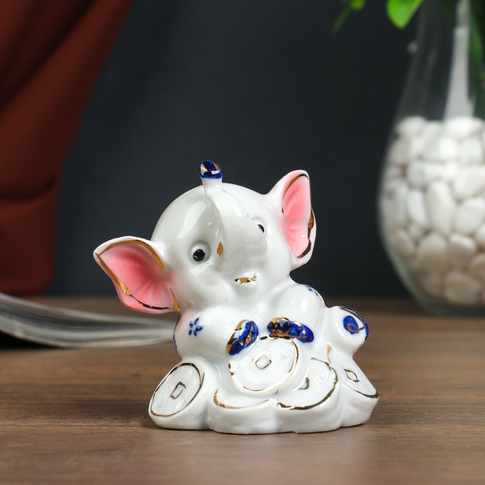 Сувенир керамика копилка "Слонёнок с монетками" 7х6,5х7 см