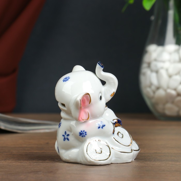 Сувенир керамика копилка "Слонёнок с монетками" 7х6,5х7 см