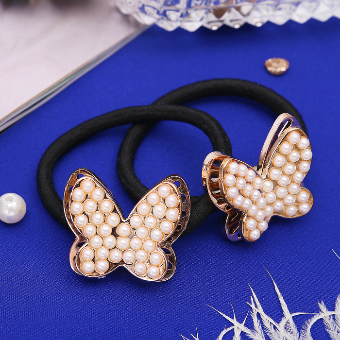 Резинка для волос "Жемчужинка" бабочка