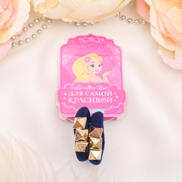 Резинка для волос "Махрушка" (набор 2 шт), ромбики