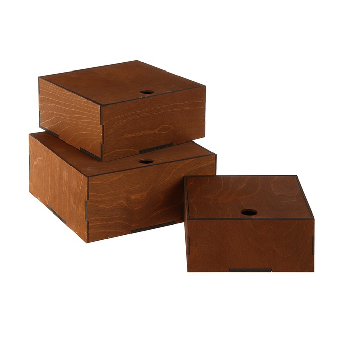 Набор кашпо 3 в 1, №5, мокко, 25 х 25 х 12 - 19 х 19 х 9 см