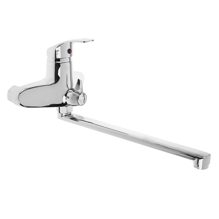 Смеситель для ванны "КС 205256", однорычажный, настенный, с душевым набором, латунь