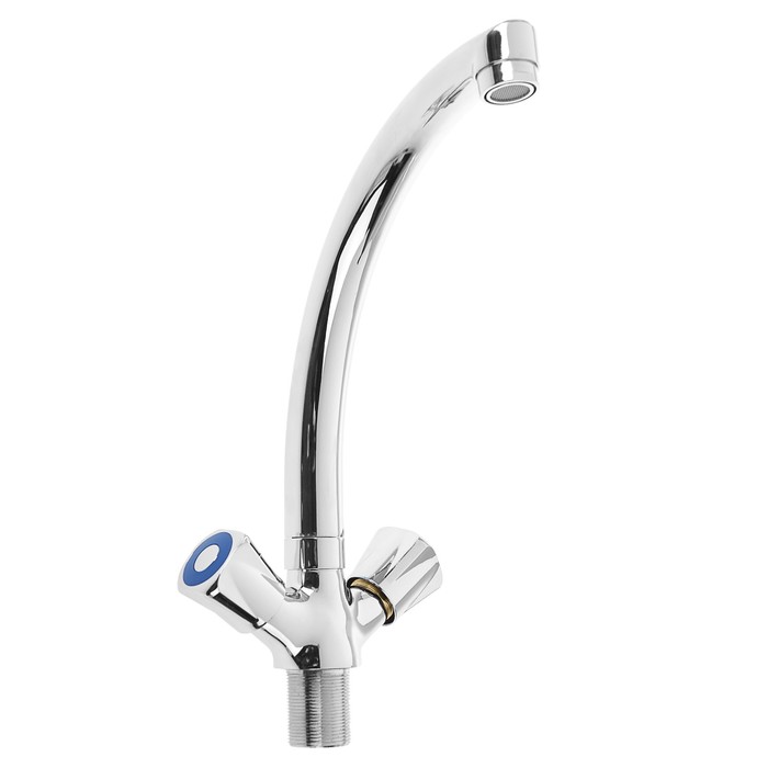 Смеситель для кухни "КС 510126", двухрычажный, высокий излив 240 мм, латунь