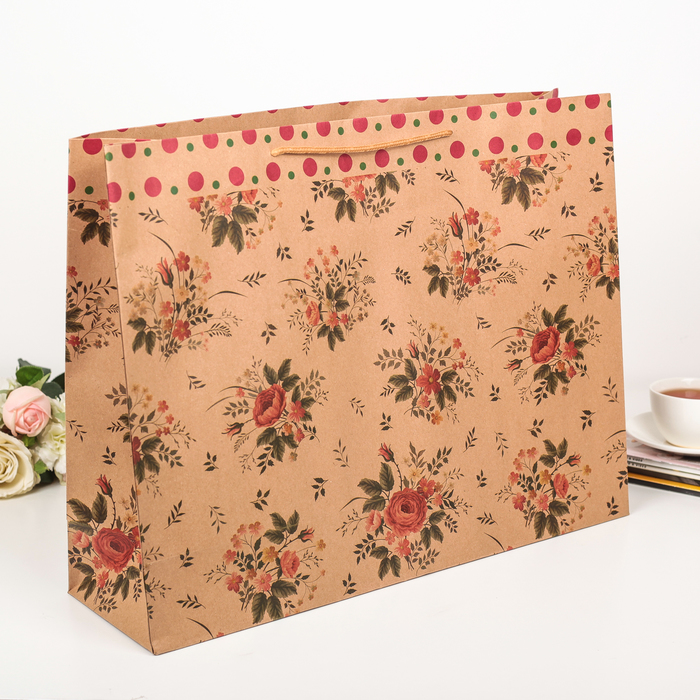 Пакет крафт "Букет", 49 х 13 х 38 см