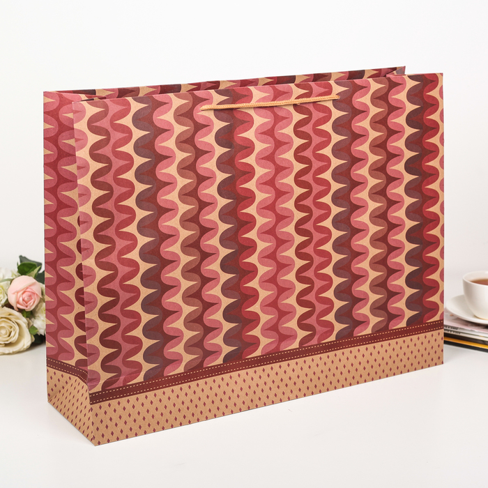 Пакет крафт "Завитки", 49 х 13 х 38 см