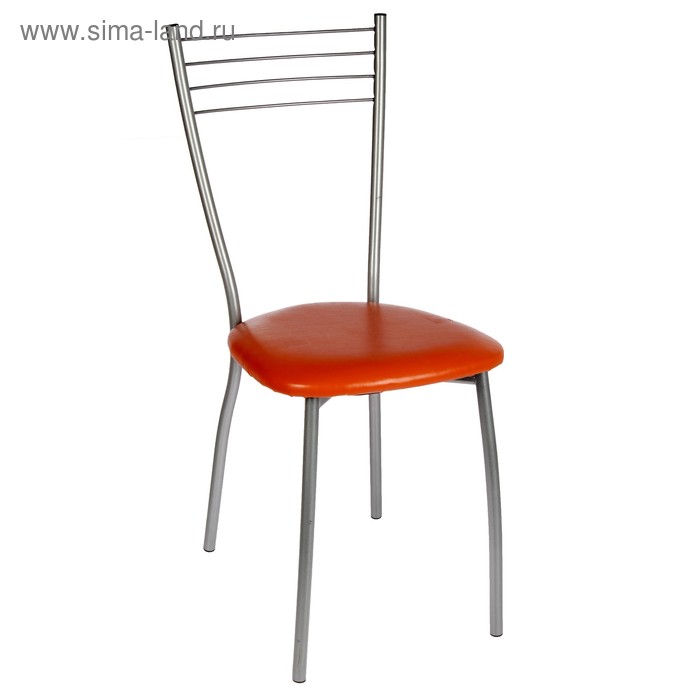 фото Стул "сильвия" серебристый металлик/оранжевый клик мебель