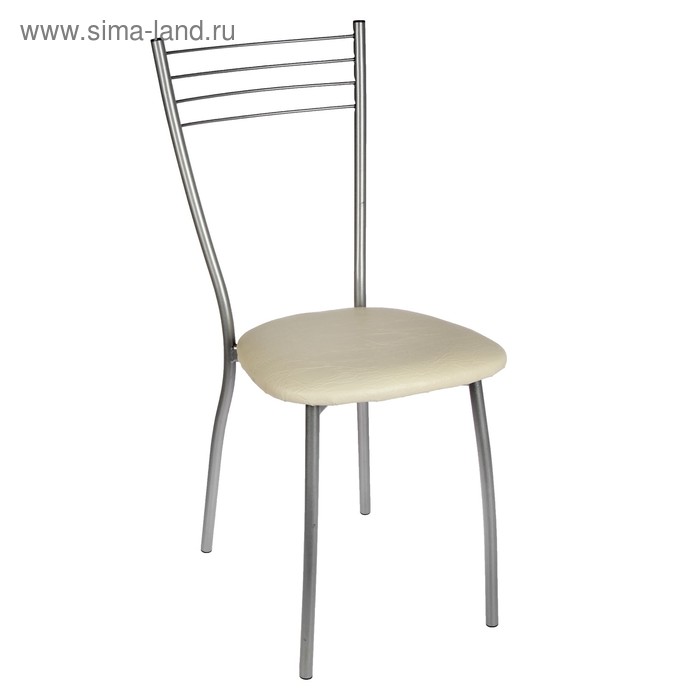 Стул Сильвия, Серебристый металлик/Молочный стул венский мягкий серебристый металлик молочный
