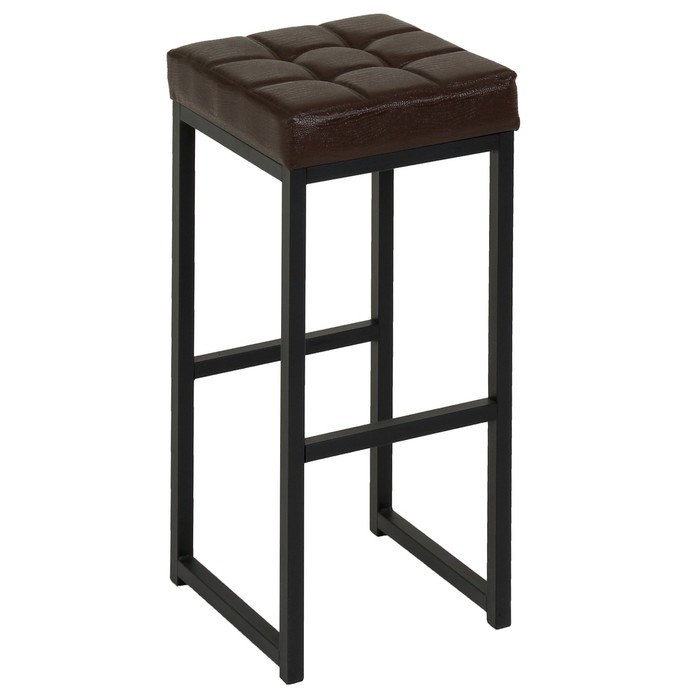 Стул барный ЛОФТ-2 без спинки, черный/шоколадная рептилия