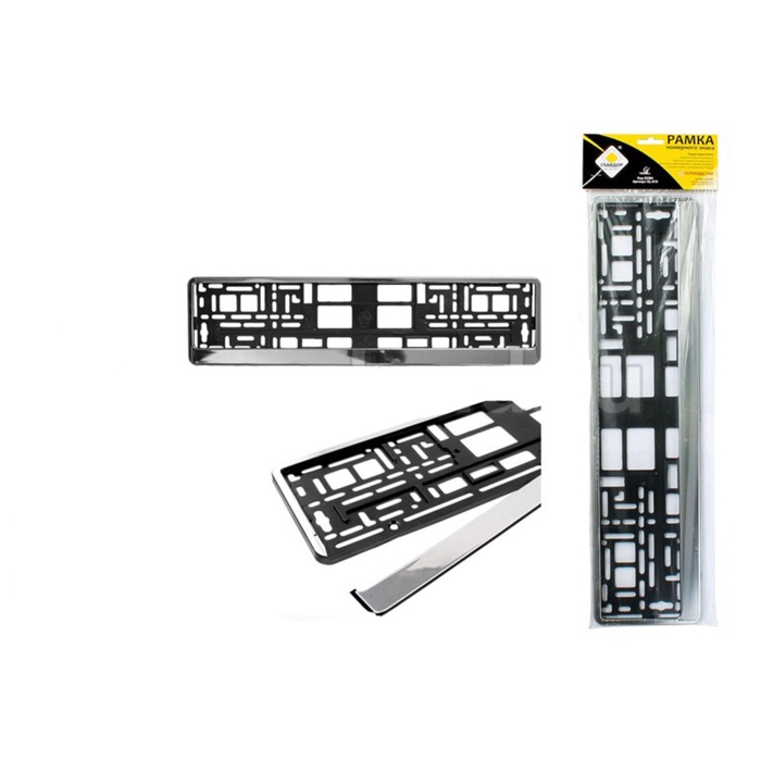 Рамка номерного знака "ГЛАВДОР" GL-619, серебристая